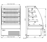 Холодильная горка F 16-80 VM/SH 1,9-2 0020 (Carboma 1600/875 ВХСп/ВТ-1,9 cтеклопакет) Polus
