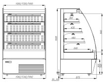 Холодильная горка F 16-80 VM/SH 1,9-2 0020 (Carboma 1600/875 ВХСп/ВТ-1,9 cтеклопакет) Polus