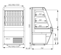 Холодильная горка F 13-07 VM 1,0 -2 (Carboma 1260700 ВХСп-1,0) Polus