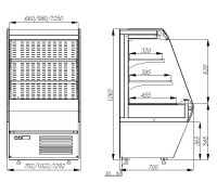 Холодильная горка F 13-07 VM 1,3-2 (Carboma 1260700 ВХСп-1,3 стеклопакет) Polus