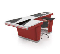 Кассовый бокс Stream-XL-380-Т210MAX (транспортер 210см, шлиф.нерж., с вырезами, широкий накопитель)
